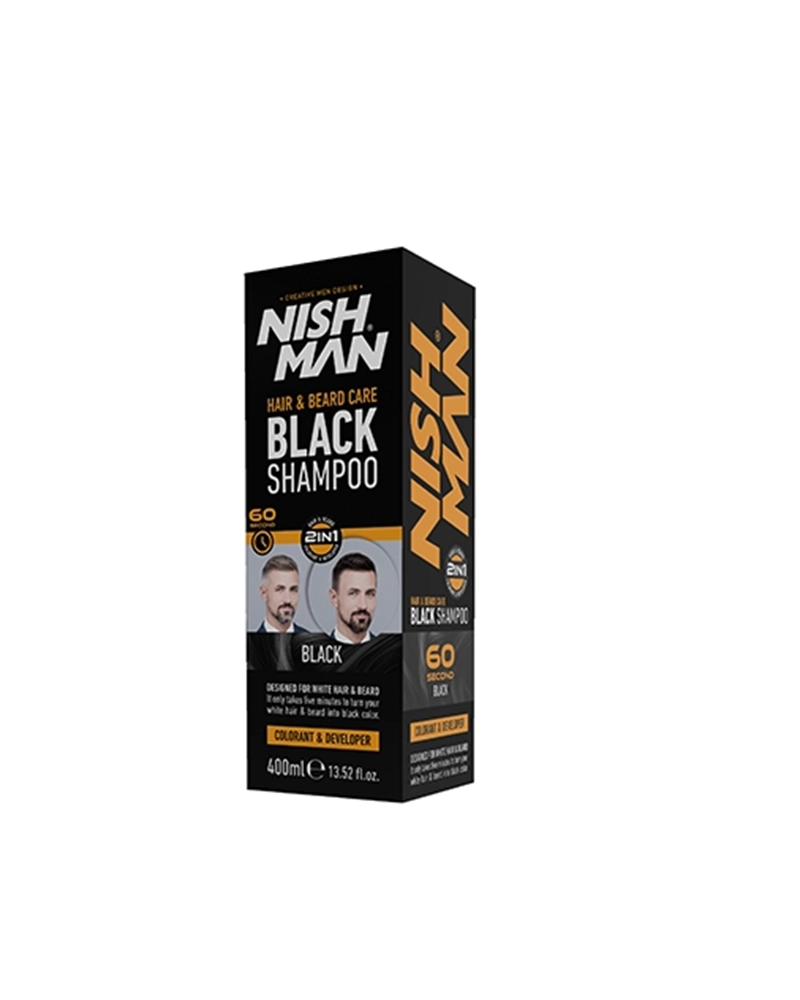 NISHMAN BLACK Shampoo kutu New شامبو نيشمان الأسود لصبغ وتلوين الشعر - 400 مل - الصورة 1