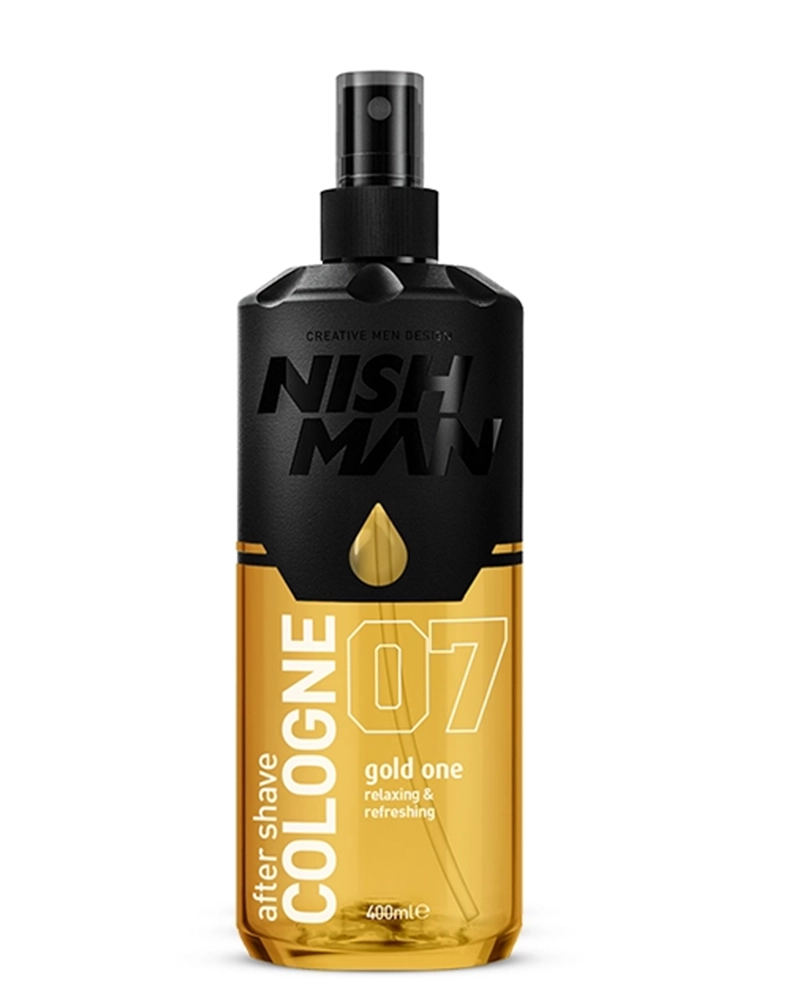 Nishman_AfterShaveCologne07_400ml نيشمان كولونيا جولد ون ترطيب وتعقيم البشرة بعد الحلاقة 400 مل - الصورة 1