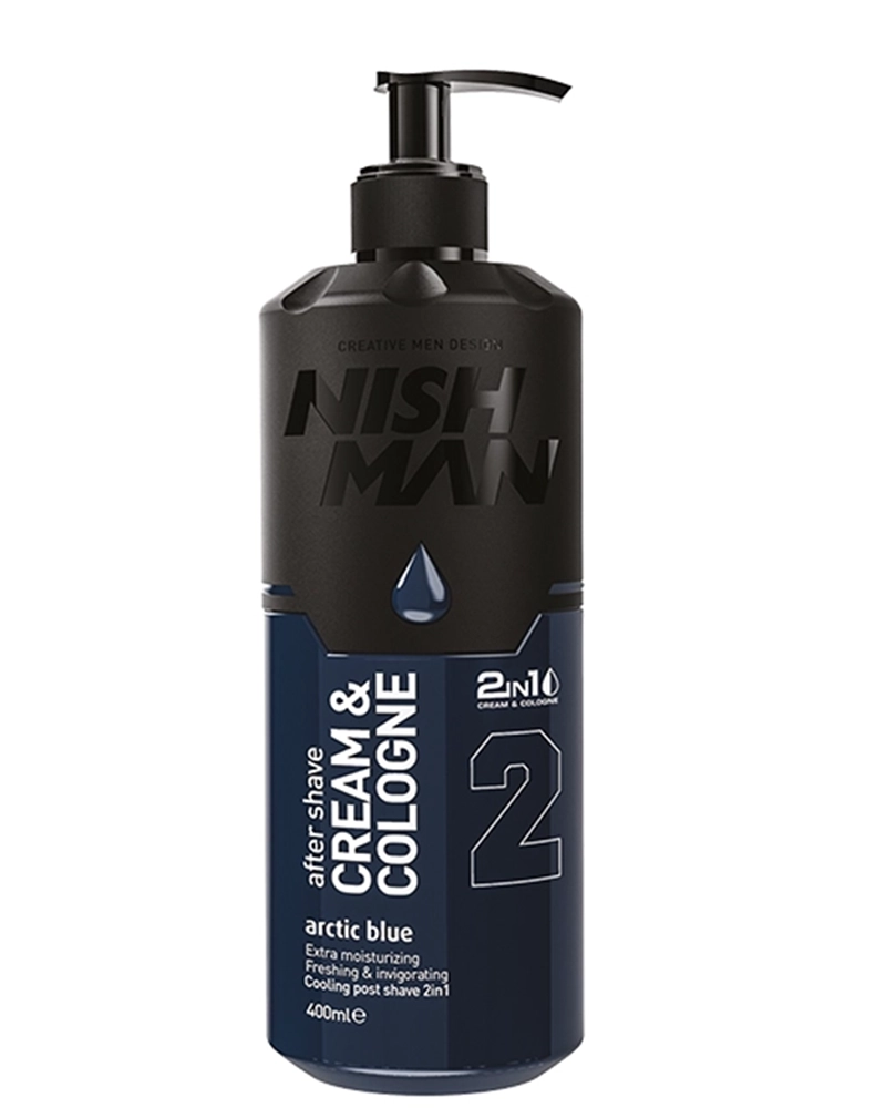 Nishman_AfterShave_CreamCologne_2ArcticBlue_400ml نيشمان كريم كولاجين ترطيب بعد الحلاقة - أرتيك بلو 02 - 400 مل - الصورة 1