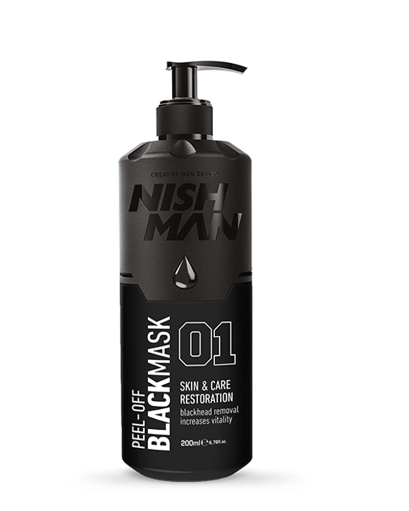 Nishman_PeelOfMaskBlack_Pompalı200ml ماسك الفحم نيشمان للوجه - 200 مل - الصورة 1