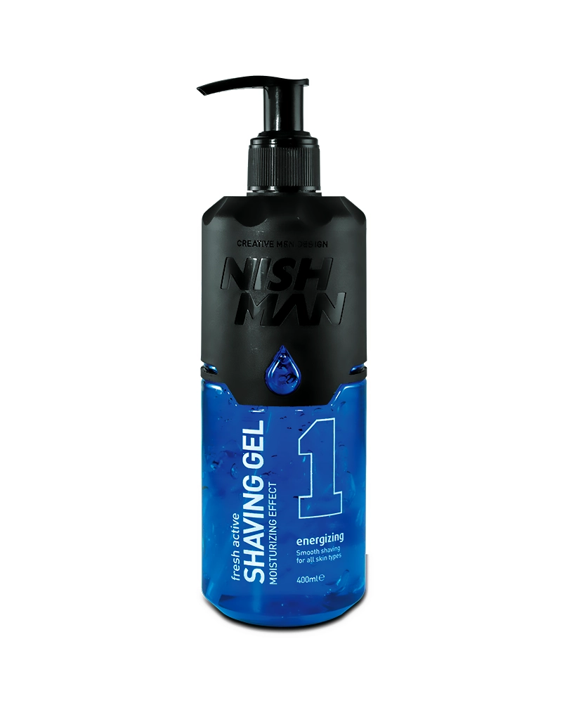 Nishman_ShavingGel_N1_Energizing_400ml جل الحلاقة الاحترافي من نيشمان - جولد وان رقم 8 حجم 200ml - الصورة 1